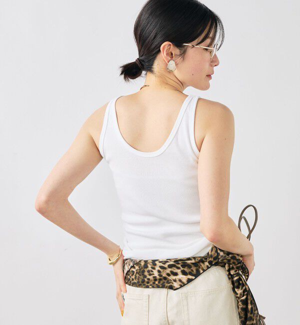 NOLLEY'S「ウォッシャブルヴィンテージリブ2WAYタンク」|タンクトップ|ホワイト