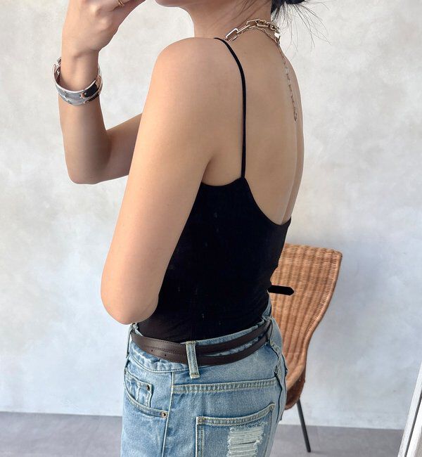  「カップ付キャミ」|Tシャツ・カットソー|ブラック