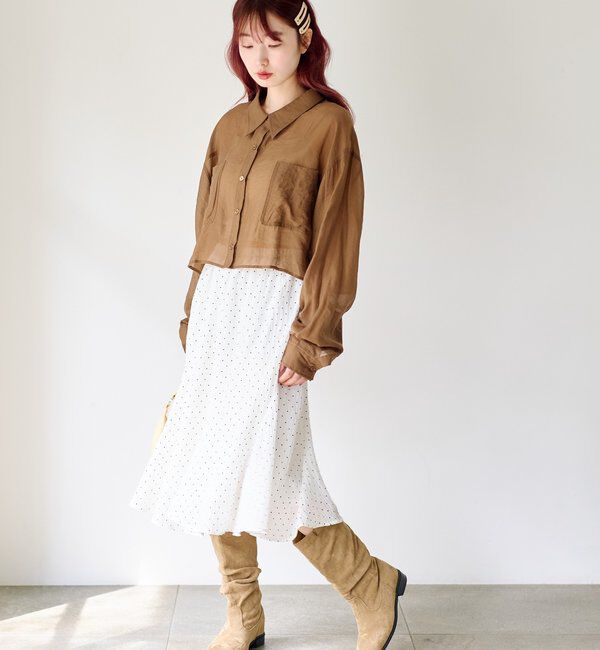  「ドットシアーミドルスカート」|スカート|