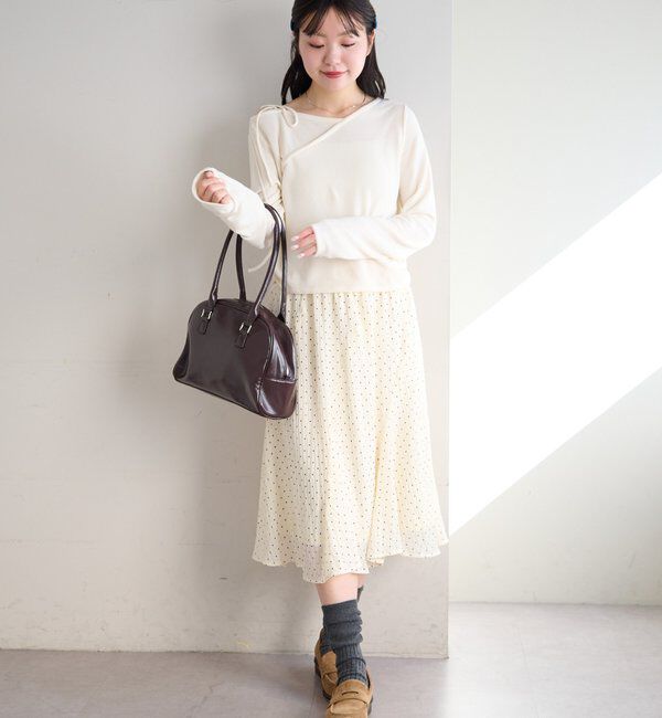  「ドットシアーミドルスカート」|スカート|