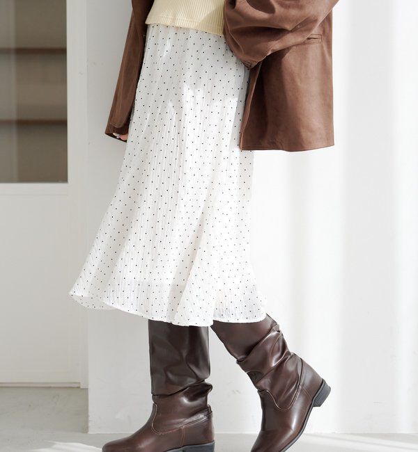  「ドットシアーミドルスカート」|スカート|