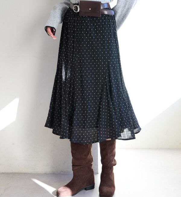  「ドットシアーミドルスカート」|スカート|