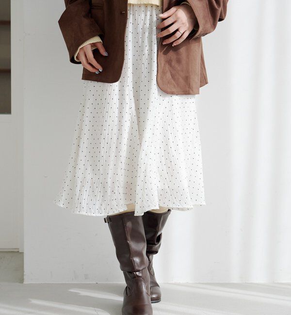  「ドットシアーミドルスカート」|スカート|