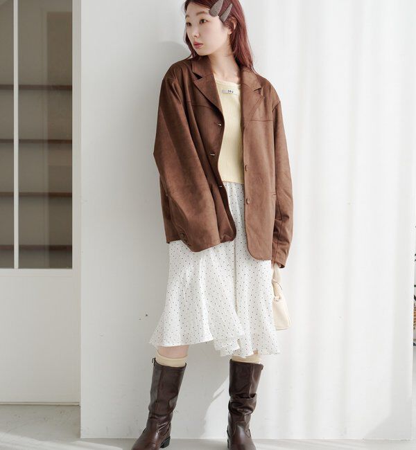  「ドットシアーミドルスカート」|スカート|