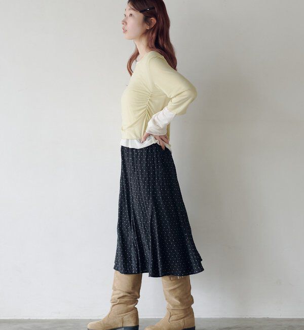  「ドットシアーミドルスカート」|スカート|