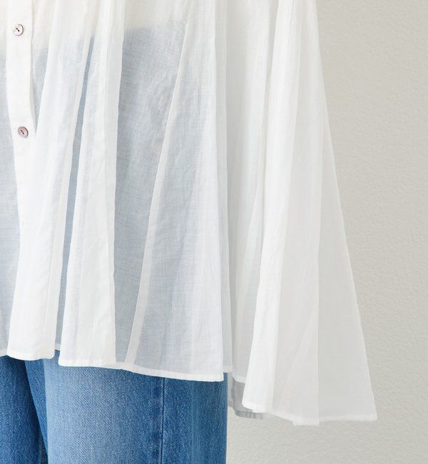  「予約【着映え】コットンペプラムギャザーブラウス」|シャツ・ブラウス|