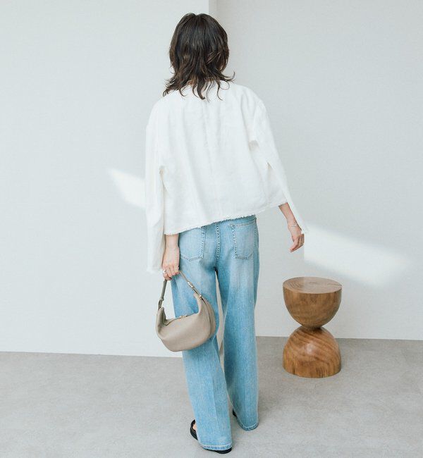  「予約【軽量/通気性抜群】ペーパーリネンノーカラージャケット」|テーラードジャケット|