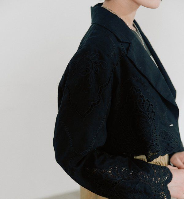  「予約【着映え】カットワークショートジャケット」|テーラードジャケット|