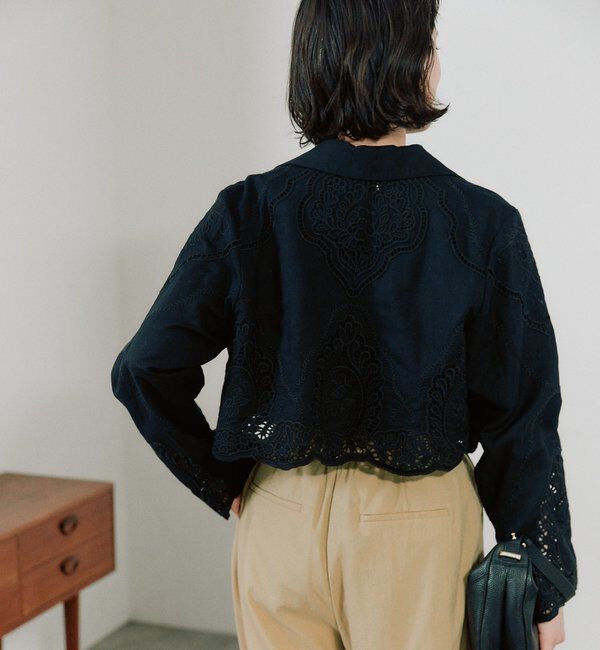  「予約【着映え】カットワークショートジャケット」|テーラードジャケット|