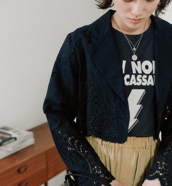  「予約【着映え】カットワークショートジャケット」|テーラードジャケット|