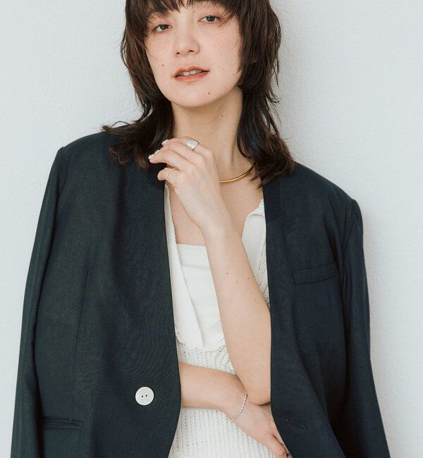  「【a Nice （ア ・ニース）】ノーカラージャケット」|テーラードジャケット|