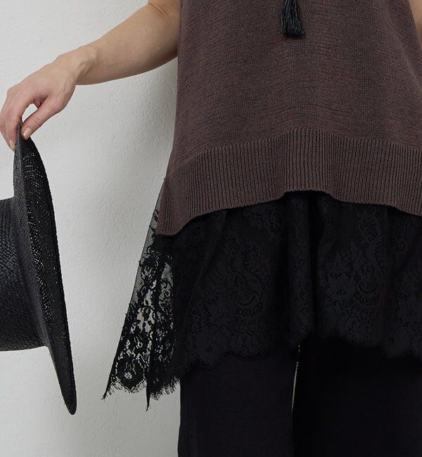  「コードレースキャミチュニック」|シャツ・ブラウス|ブラック