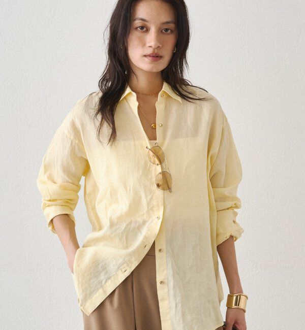  「リネンバックタイシャツ」|シャツ・ブラウス|イエロー