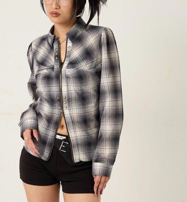  「ギャザースタッズコンパクトシャツ」|シャツ・ブラウス|