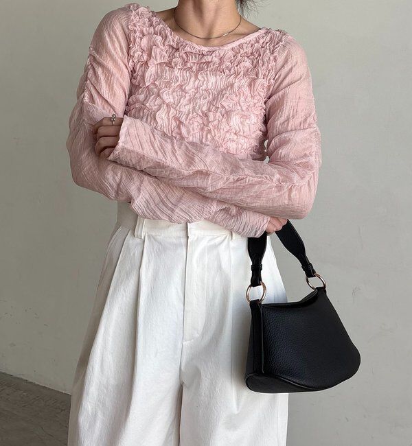  「【前後2WAY】シアーバブルブラウス」|シャツ・ブラウス|