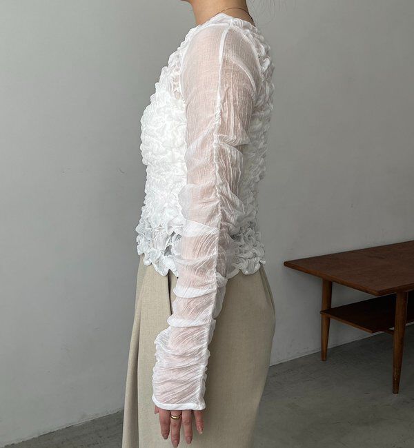  「【前後2WAY】シアーバブルブラウス」|シャツ・ブラウス|