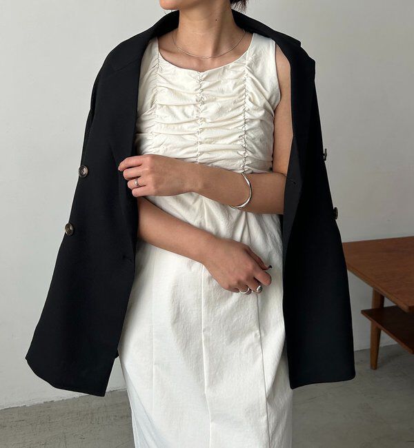  「ギャザーノースリワンピース」|ワンピース|エクリュ