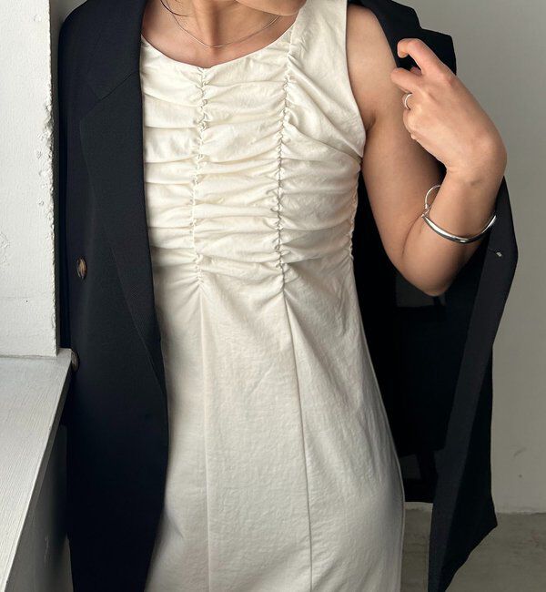  「ギャザーノースリワンピース」|ワンピース|