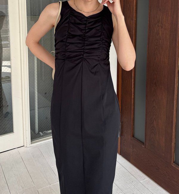  「ギャザーノースリワンピース」|ワンピース|