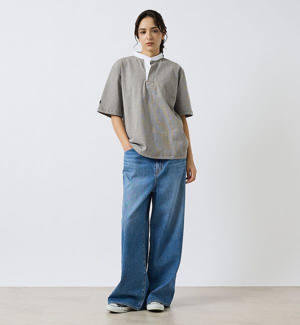 ABAHOUSE「【BARBARIAN / バーバリアン】Henley Collar Short」|ポロシャツ|