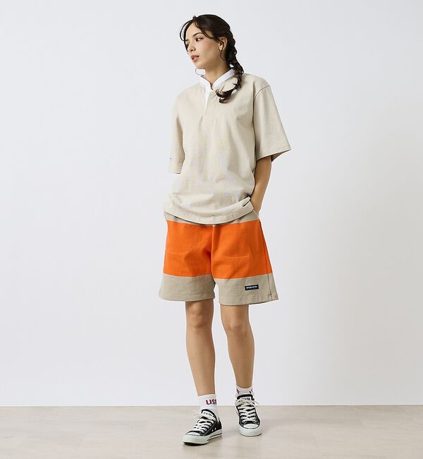 ABAHOUSE「【BARBARIAN / バーバリアン】Henley Collar Short」|ポロシャツ|