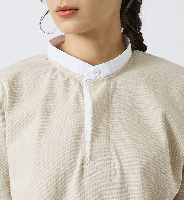 ABAHOUSE「【BARBARIAN / バーバリアン】Henley Collar Short」|ポロシャツ|