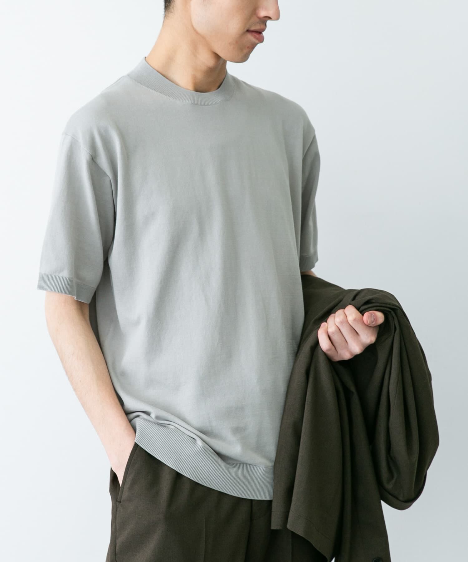 URBAN RESEARCH DOORS「LIFE STYLE TAILOR　ハイゲージクルーネック半袖ニット」|シャツ・ブラウス|