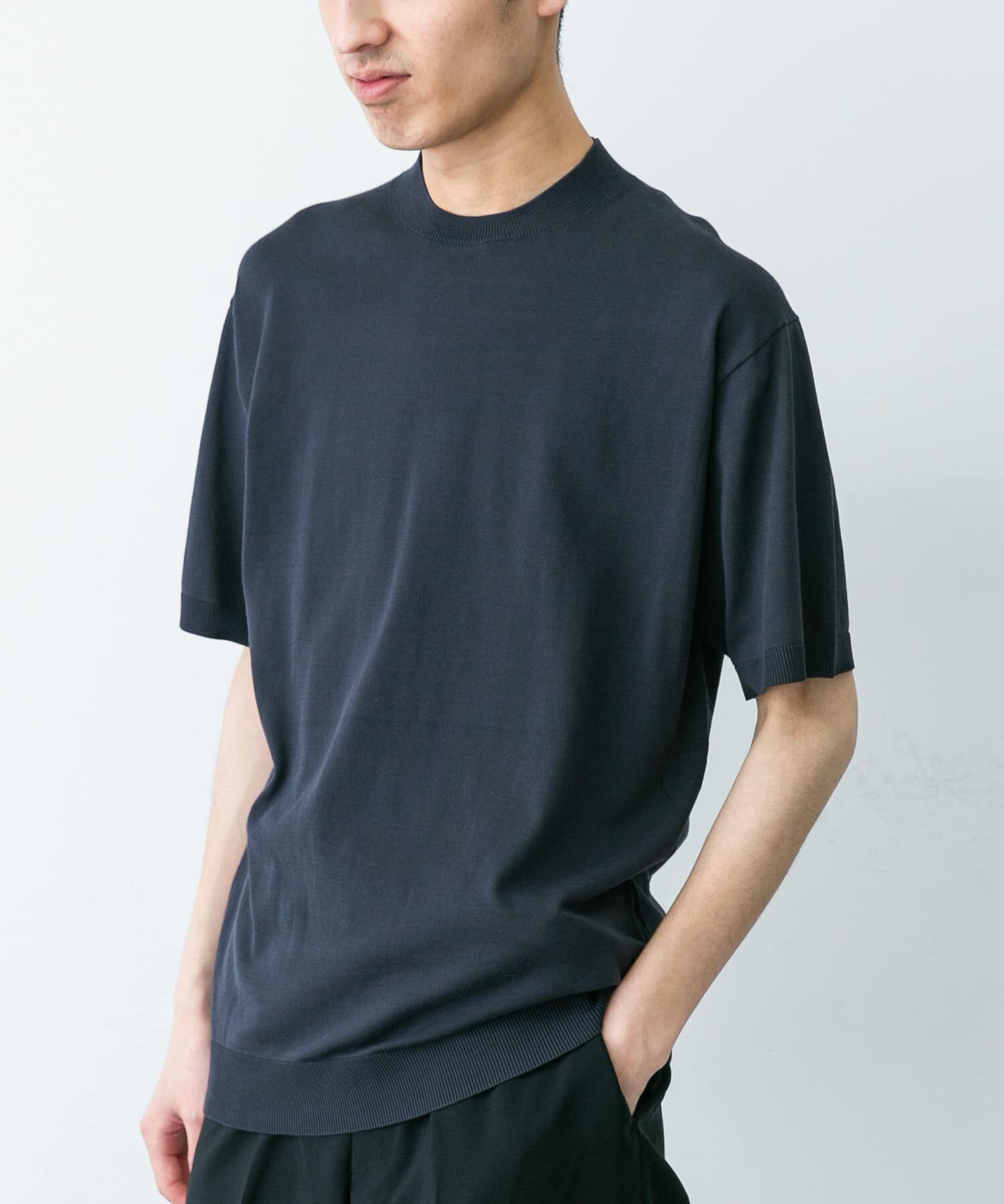 URBAN RESEARCH DOORS「LIFE STYLE TAILOR　ハイゲージクルーネック半袖ニット」|シャツ・ブラウス|