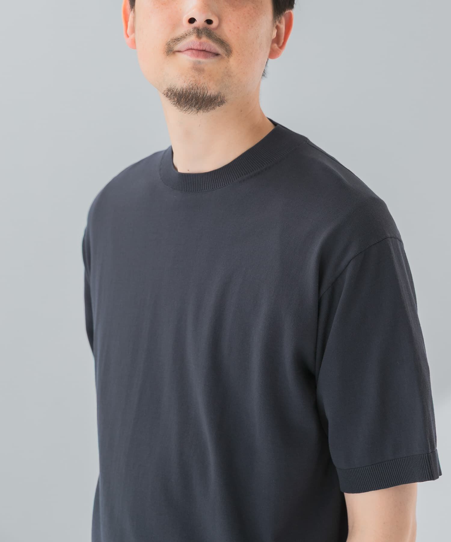 URBAN RESEARCH DOORS「LIFE STYLE TAILOR　ハイゲージクルーネック半袖ニット」|シャツ・ブラウス|