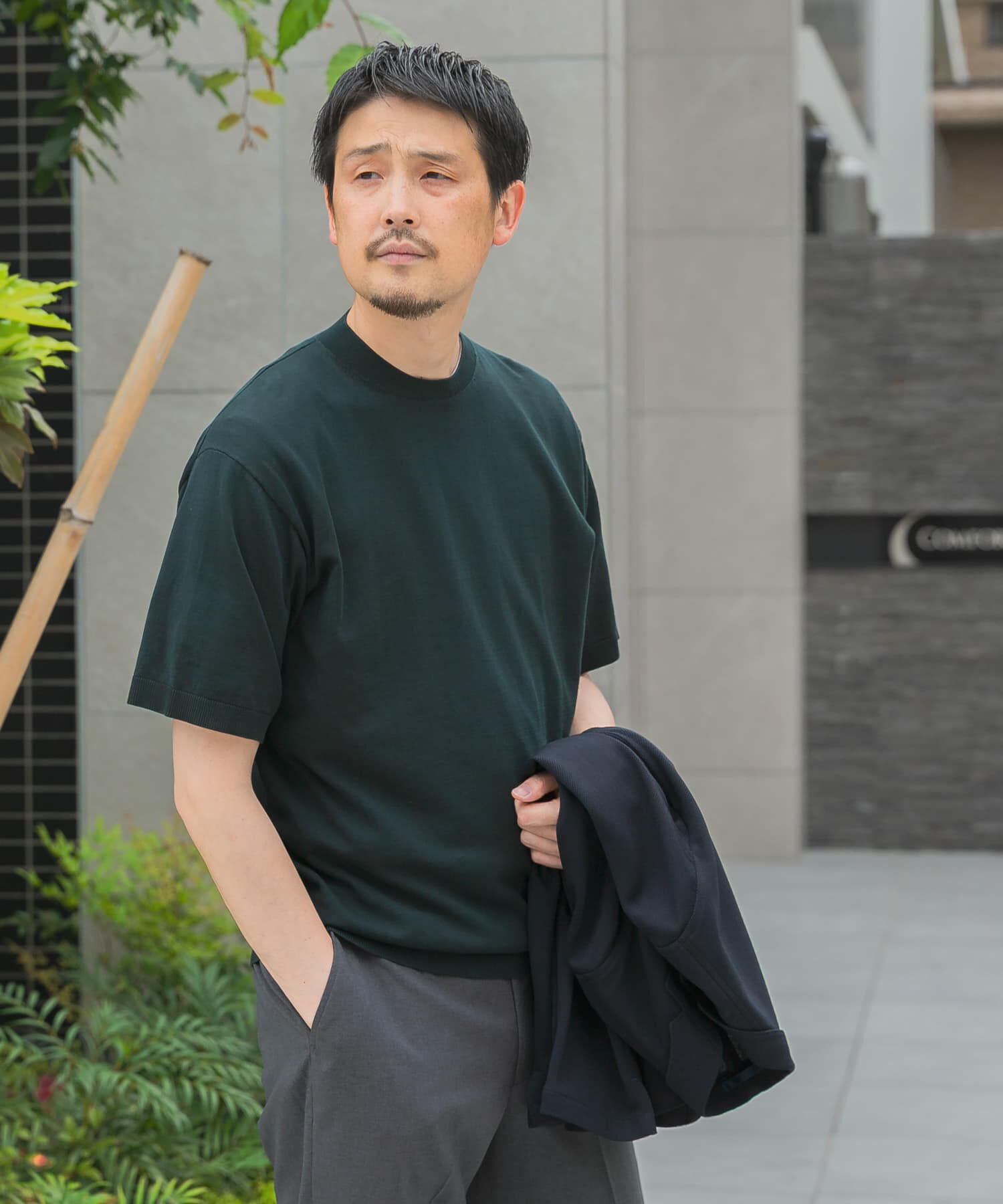 URBAN RESEARCH DOORS「LIFE STYLE TAILOR　ハイゲージクルーネック半袖ニット」|シャツ・ブラウス|