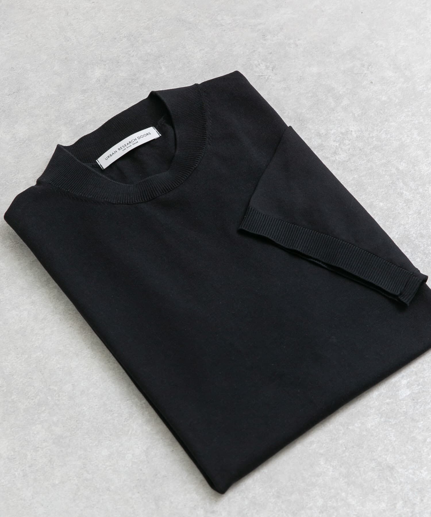 URBAN RESEARCH DOORS「LIFE STYLE TAILOR　ハイゲージクルーネック半袖ニット」|シャツ・ブラウス|ネイビー