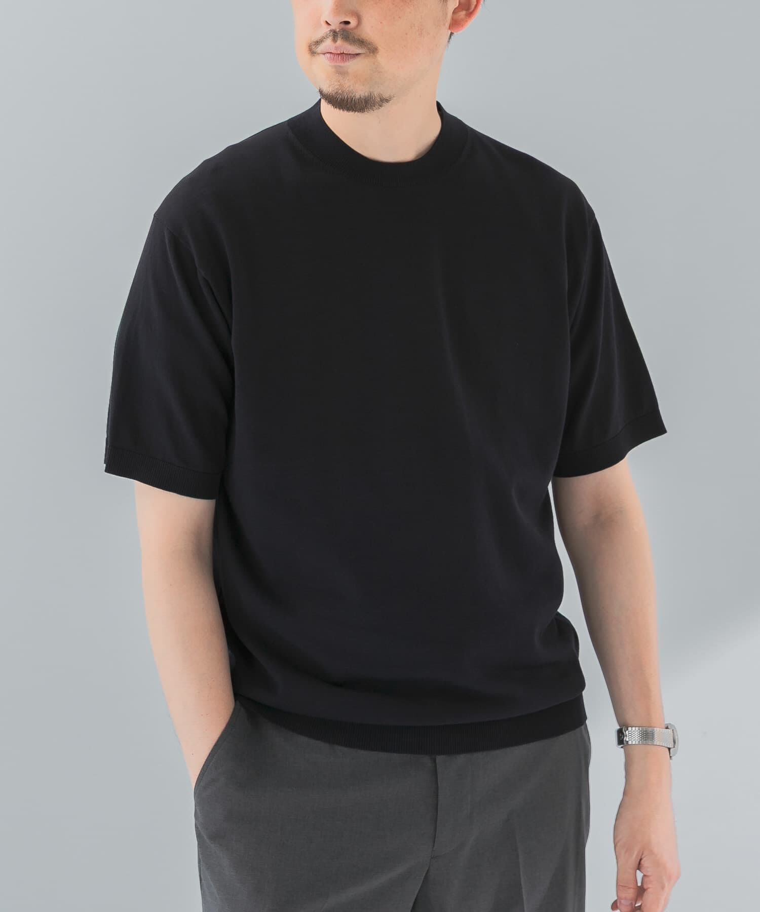 URBAN RESEARCH DOORS「LIFE STYLE TAILOR　ハイゲージクルーネック半袖ニット」|シャツ・ブラウス|