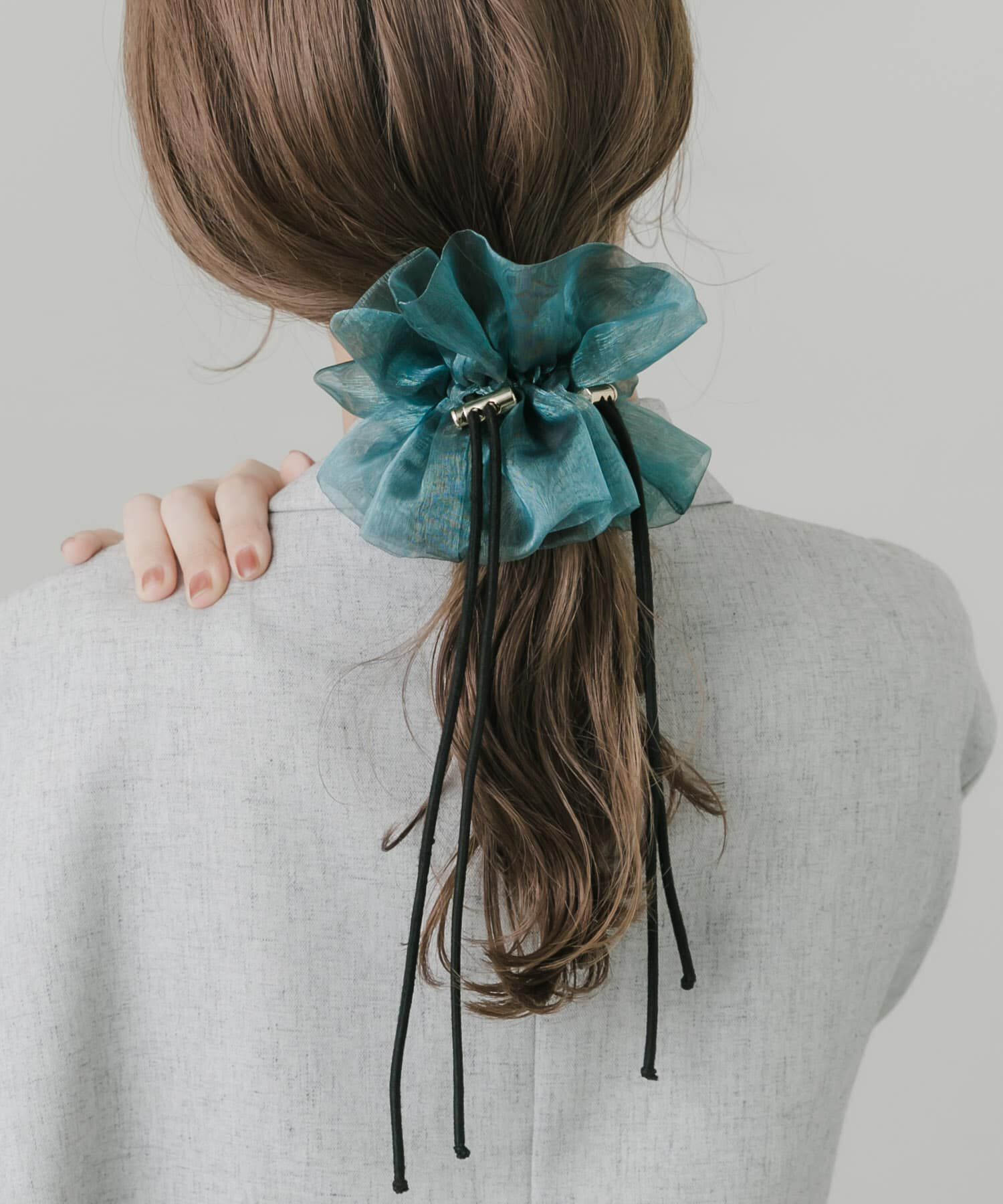 SMELLY「ドローコードシアーシュシュ」|ヘアゴム・シュシュ|ネイビー