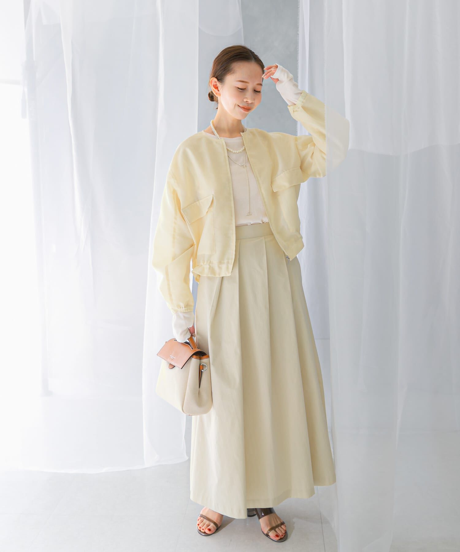 URBAN RESEARCH ROSSO「オーガンジーシアーブルゾン」|ブルゾン・スタジャン|