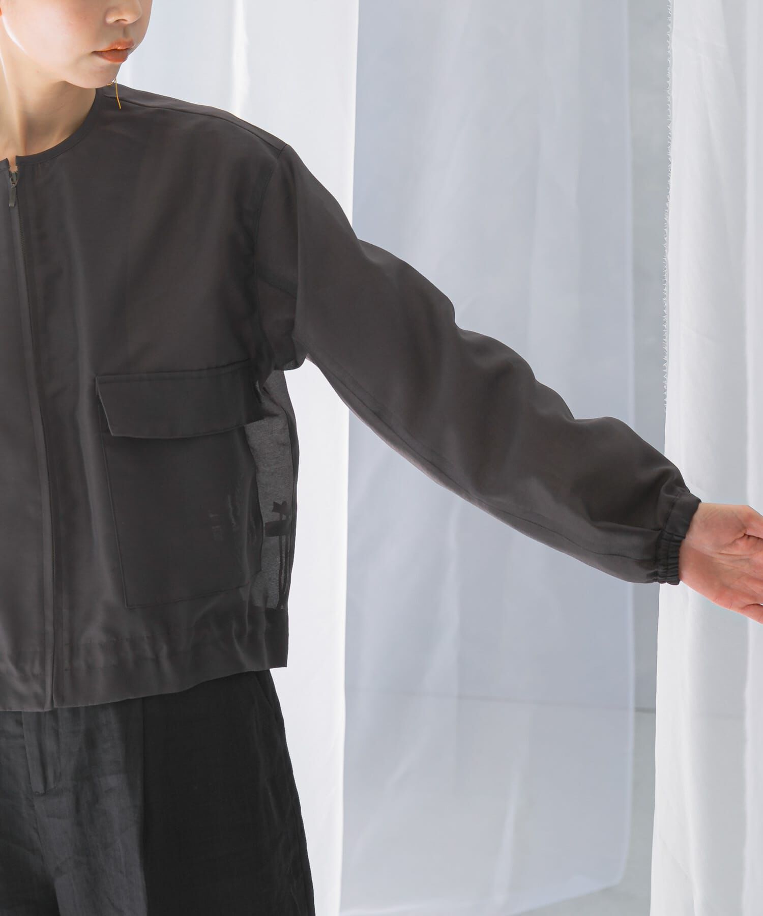 URBAN RESEARCH ROSSO「オーガンジーシアーブルゾン」|ブルゾン・スタジャン|