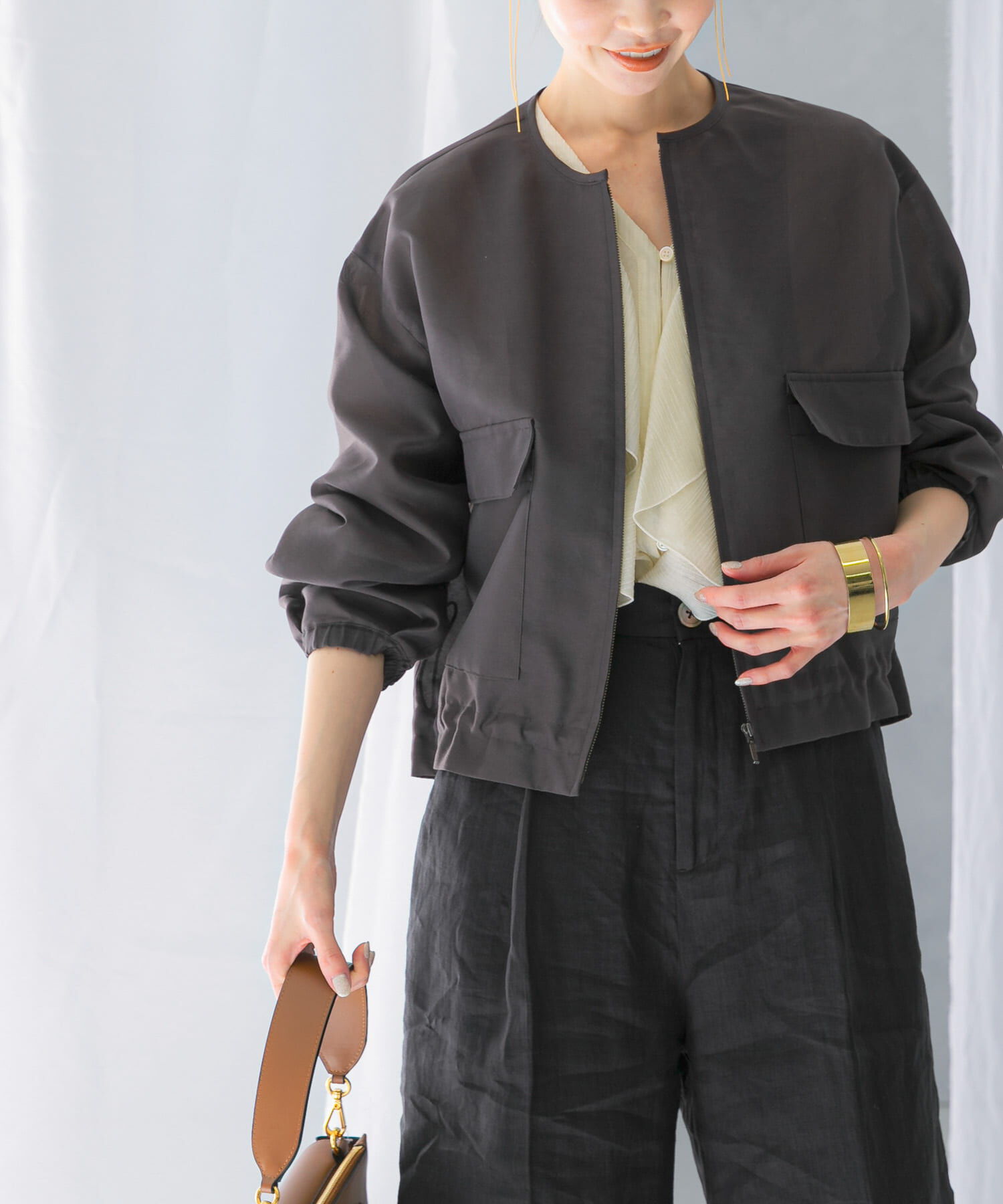 URBAN RESEARCH ROSSO「オーガンジーシアーブルゾン」|ブルゾン・スタジャン|