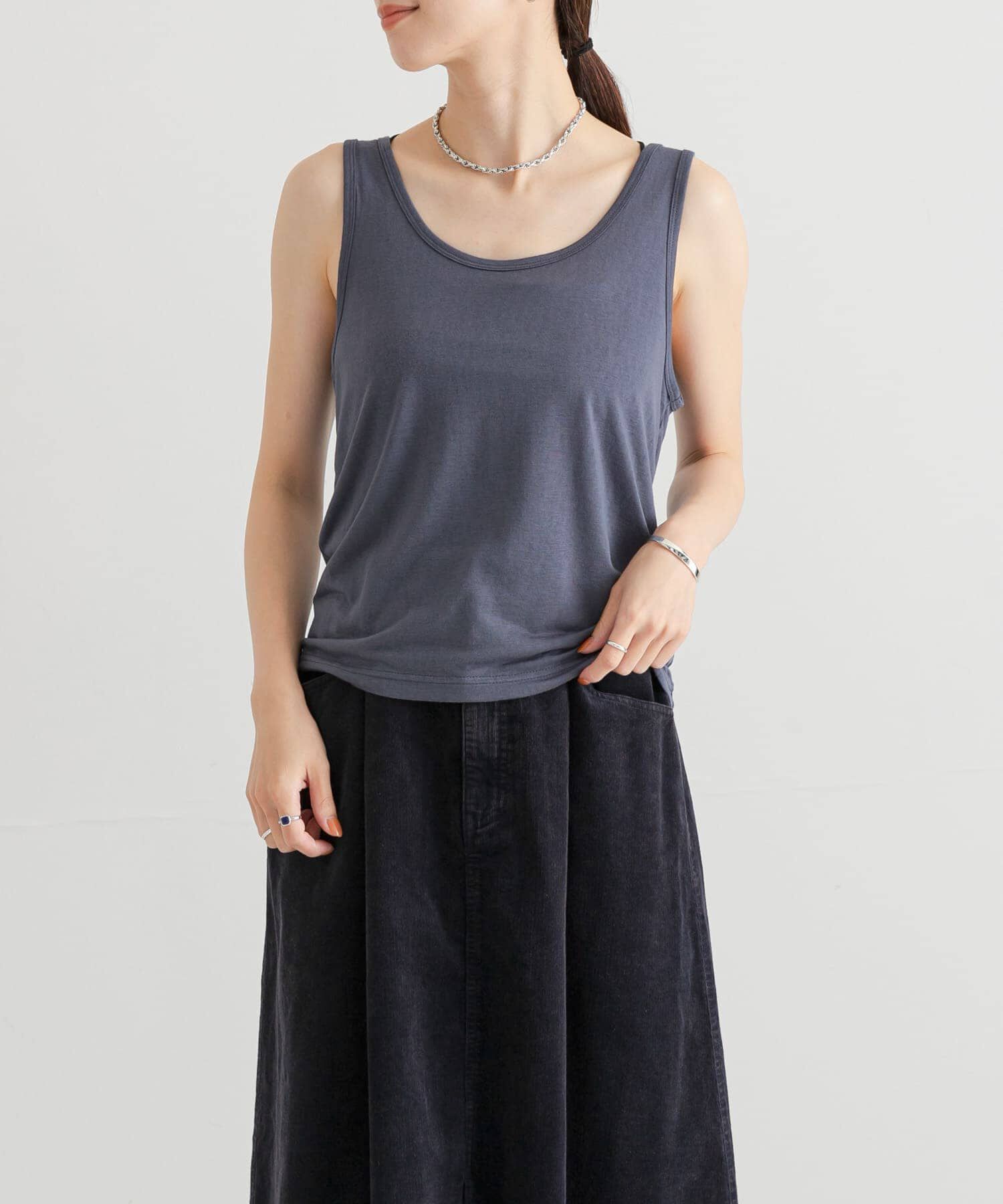 URBAN RESEARCH「Uネックシアータンクトップ」|タンクトップ|ネイビー