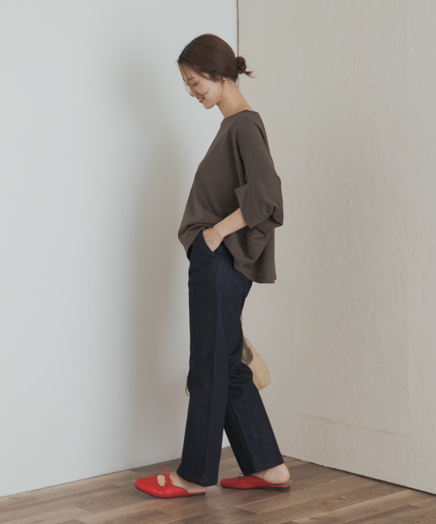 URBAN RESEARCH DOORS「『UR GREEN』ミニ裏毛変形プルオーバー」|Tシャツ・カットソー|