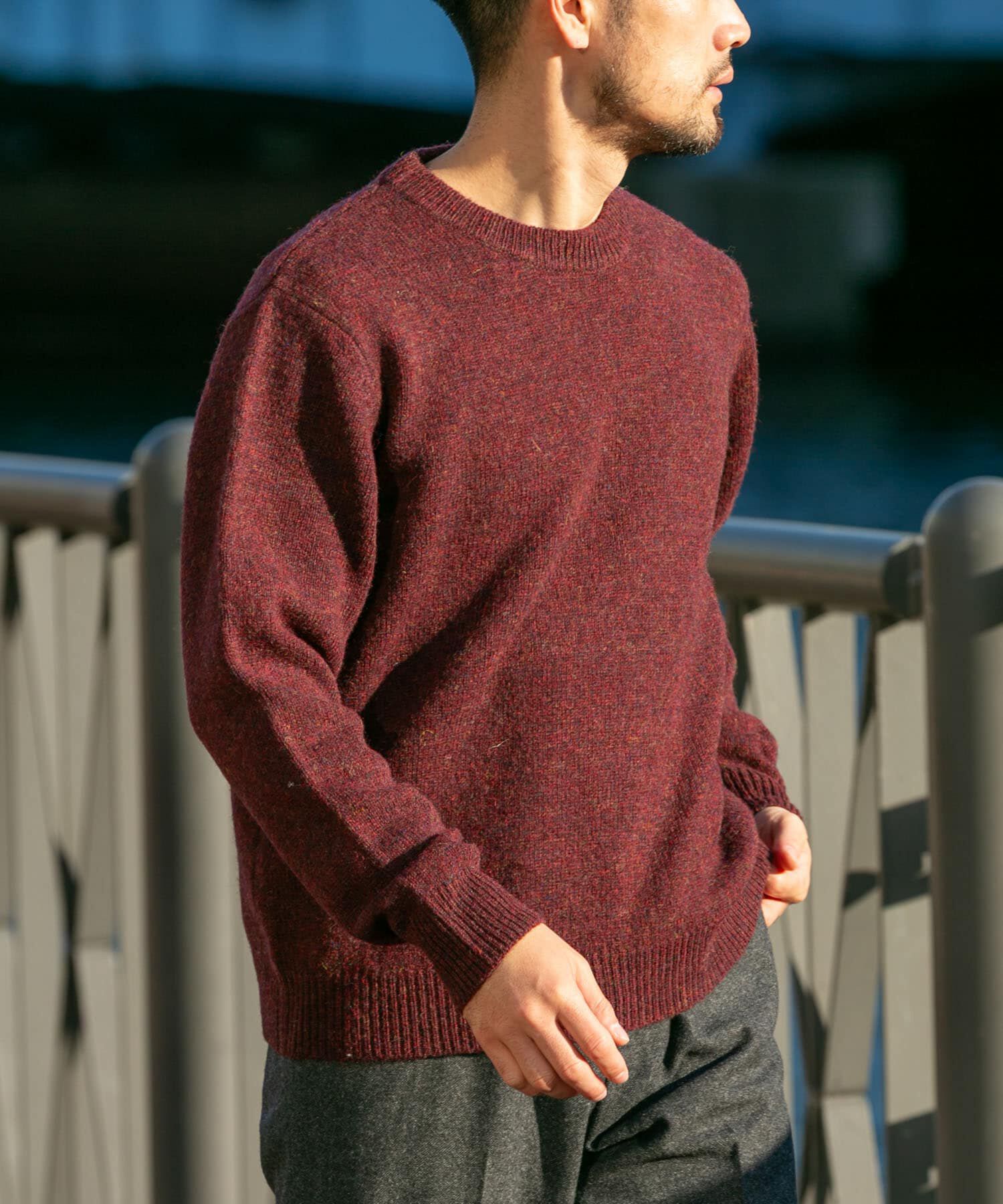 URBAN RESEARCH ROSSO「『XLサイズあり』シェットランドウールクルーネックニット」|ニット・セーター|レッド系その他