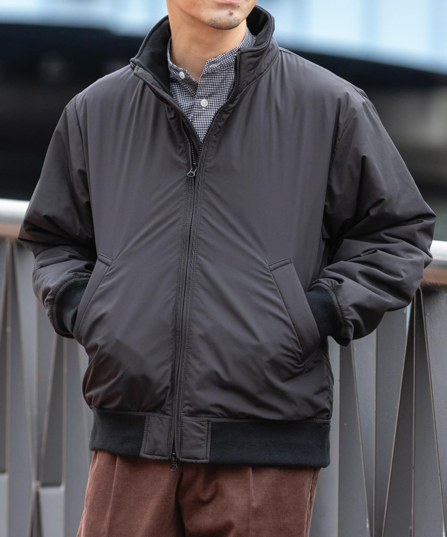 URBAN RESEARCH ROSSO「『XLサイズあり』NOUVELLE中綿スタンドブルゾン」|ブルゾン・スタジャン|ブラック