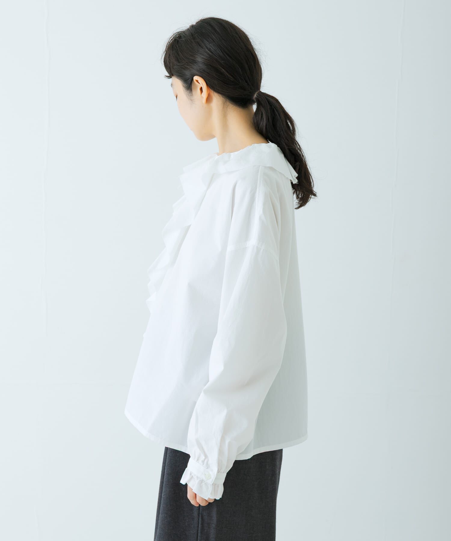 かぐれ「コットンフリルカラーシャツ」|シャツ・ブラウス|