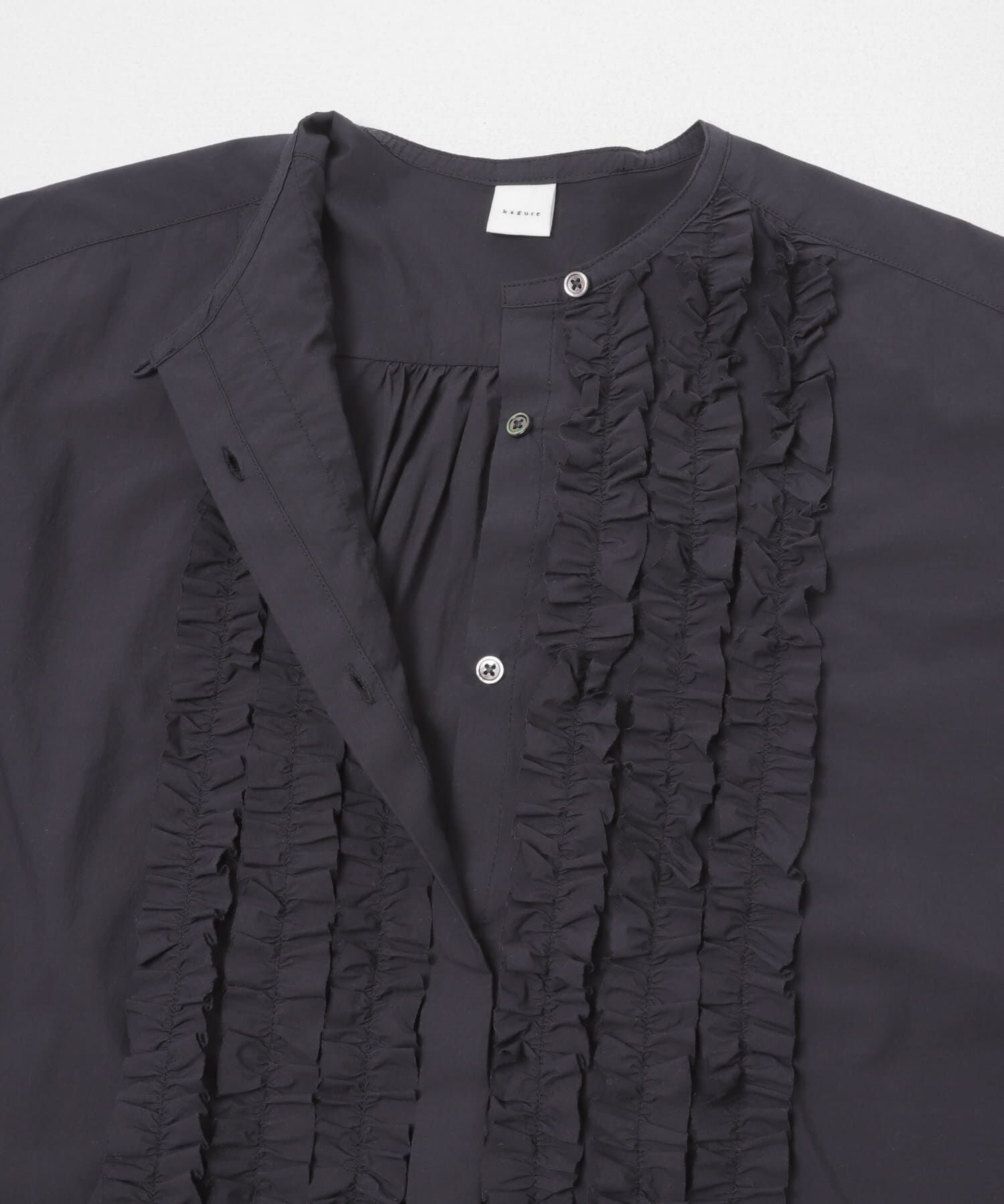 かぐれ「コットンフリルワイドシャツ」|シャツ・ブラウス|