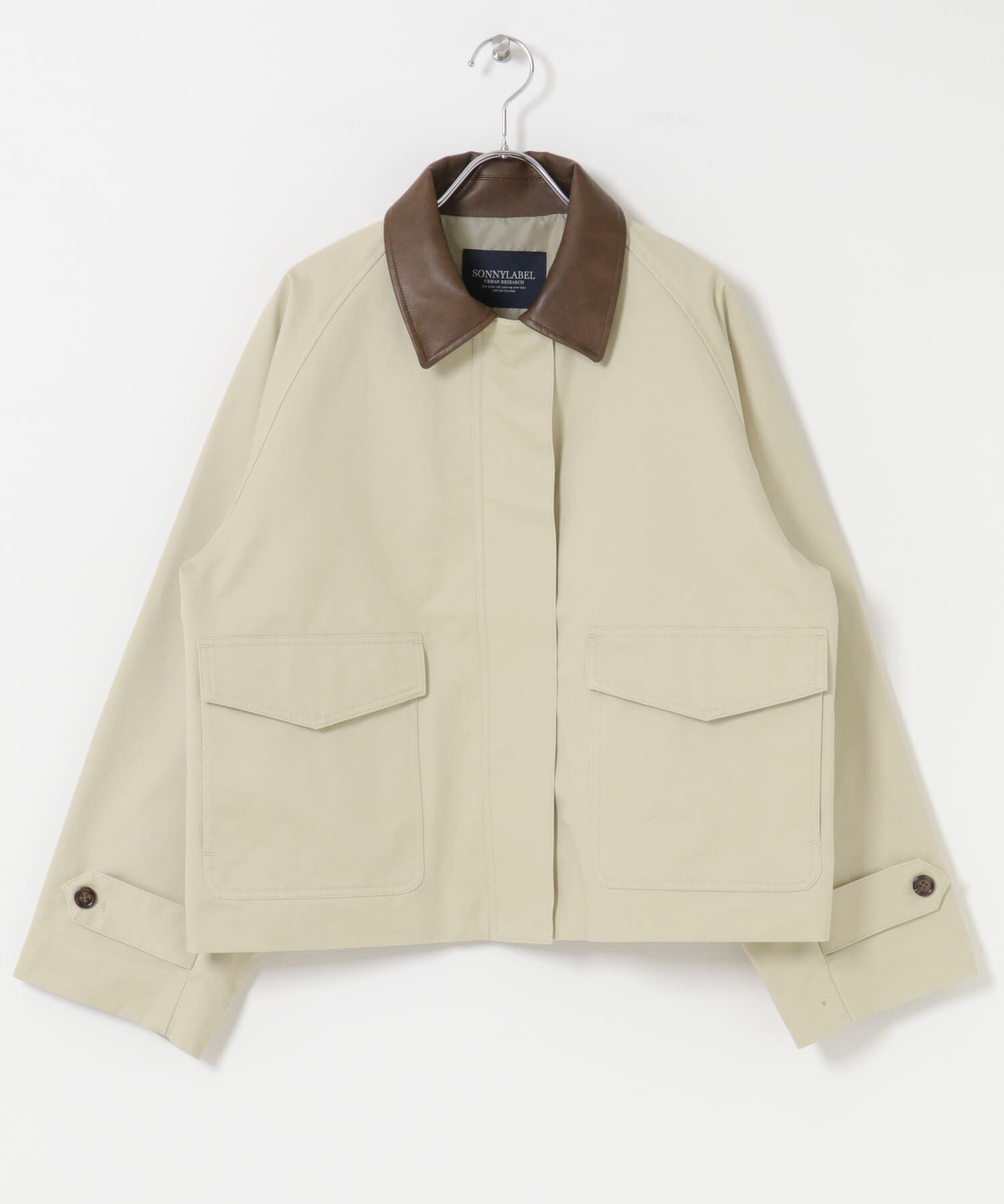 Sonny Label 「異素材衿ショートジャケット」|ノーカラーコート|