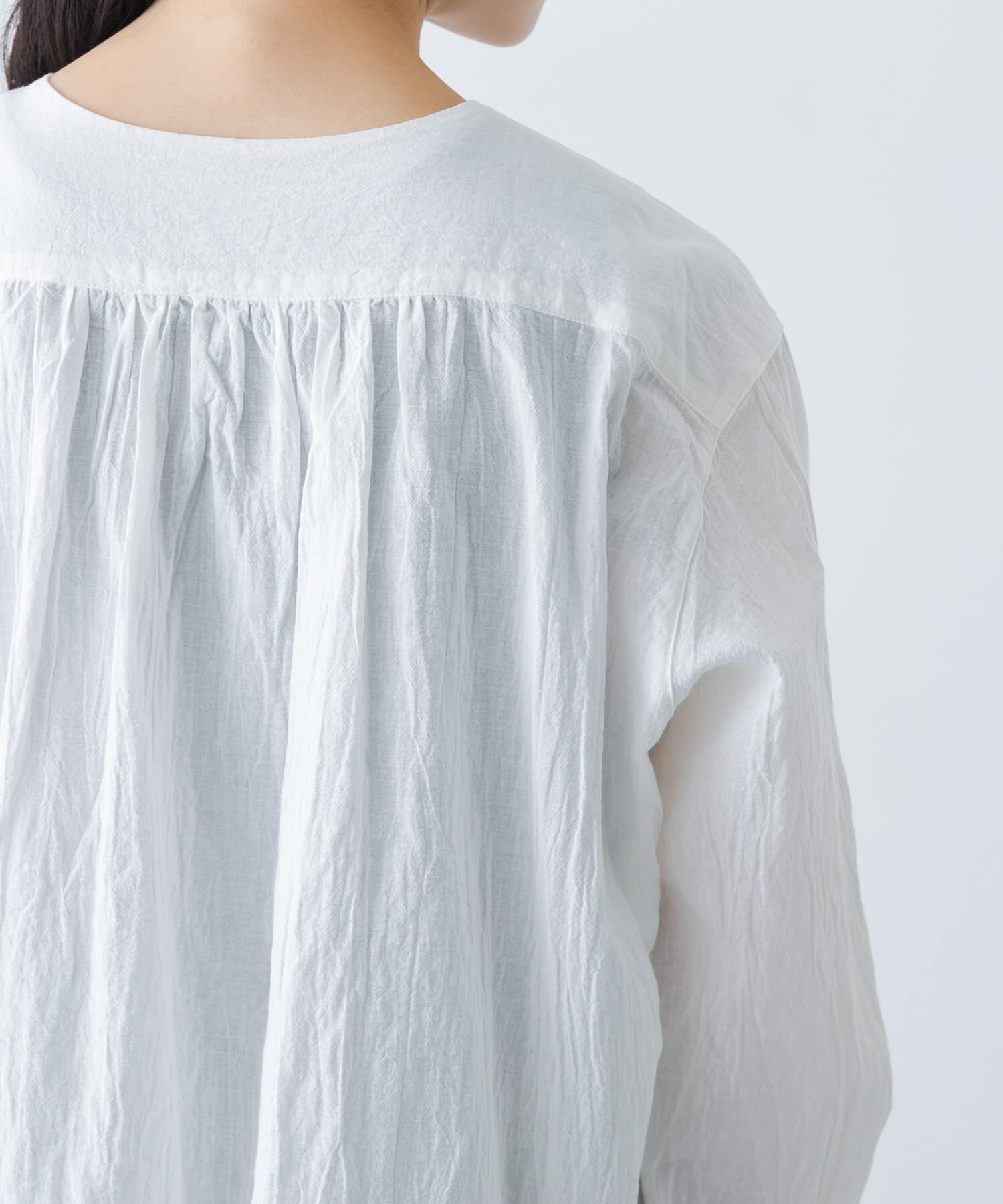 かぐれ「コットンリネンフリルブラウス」|シャツ・ブラウス|