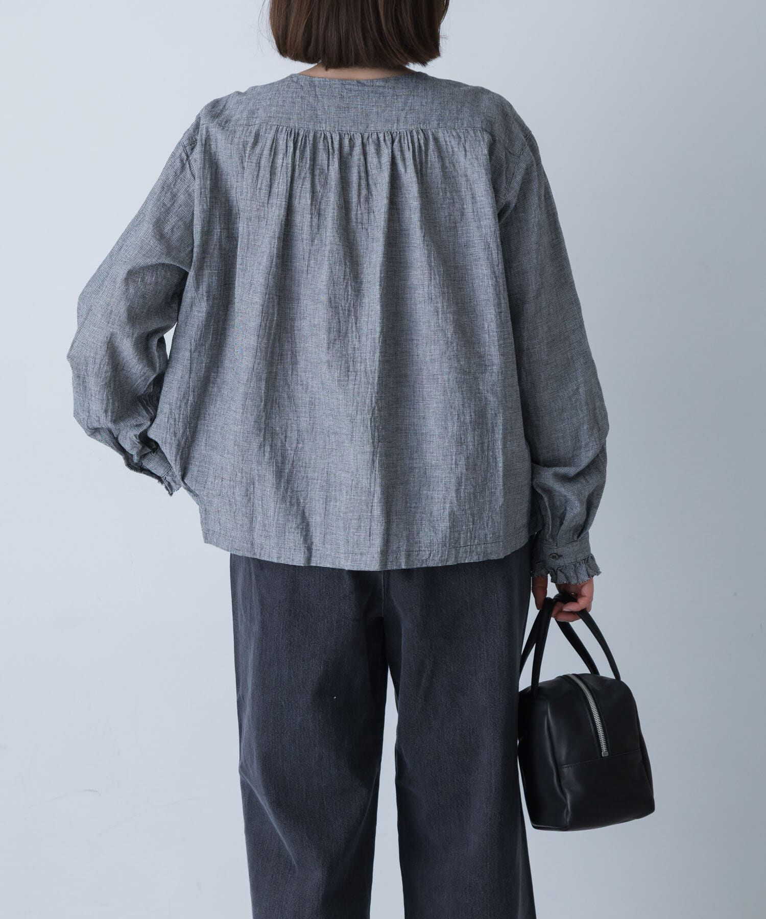 かぐれ「コットンリネンフリルブラウス」|シャツ・ブラウス|