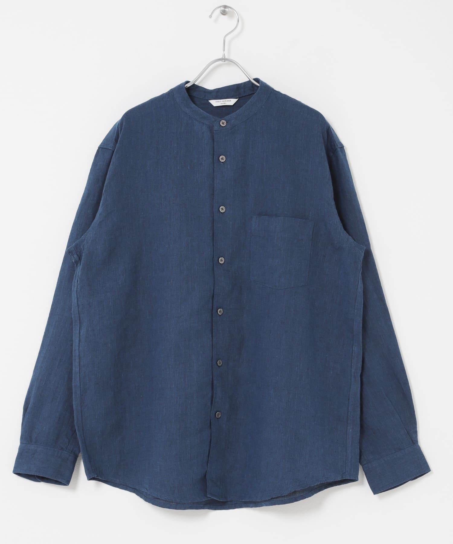 URBAN RESEARCH DOORS「シルケットリネン バンドカラーロングスリーブシャツ」|シャツ・ブラウス|