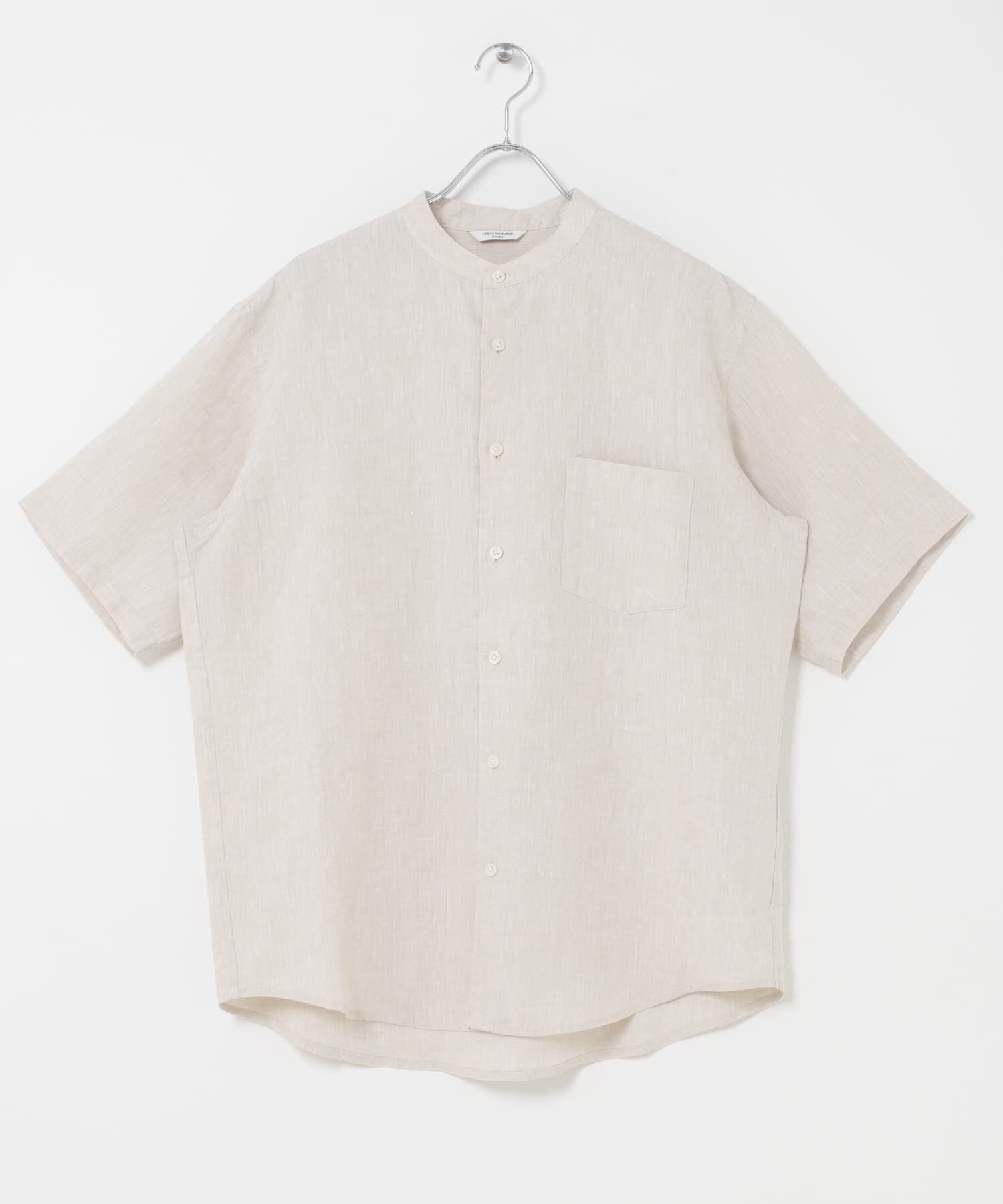 URBAN RESEARCH DOORS「シルケットリネン バンドカラーショートスリーブシャツ」|シャツ・ブラウス|