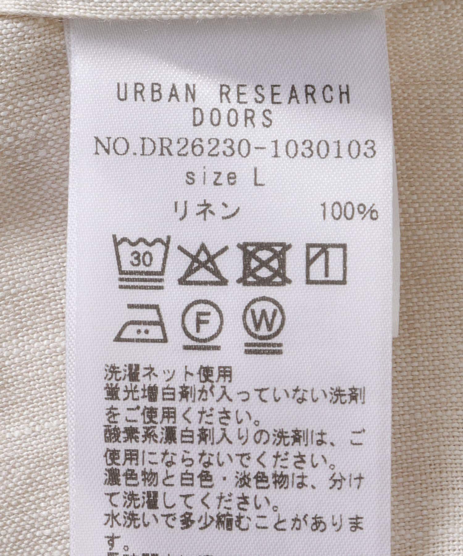 URBAN RESEARCH DOORS「シルケットリネン バンドカラーショートスリーブシャツ」|シャツ・ブラウス|