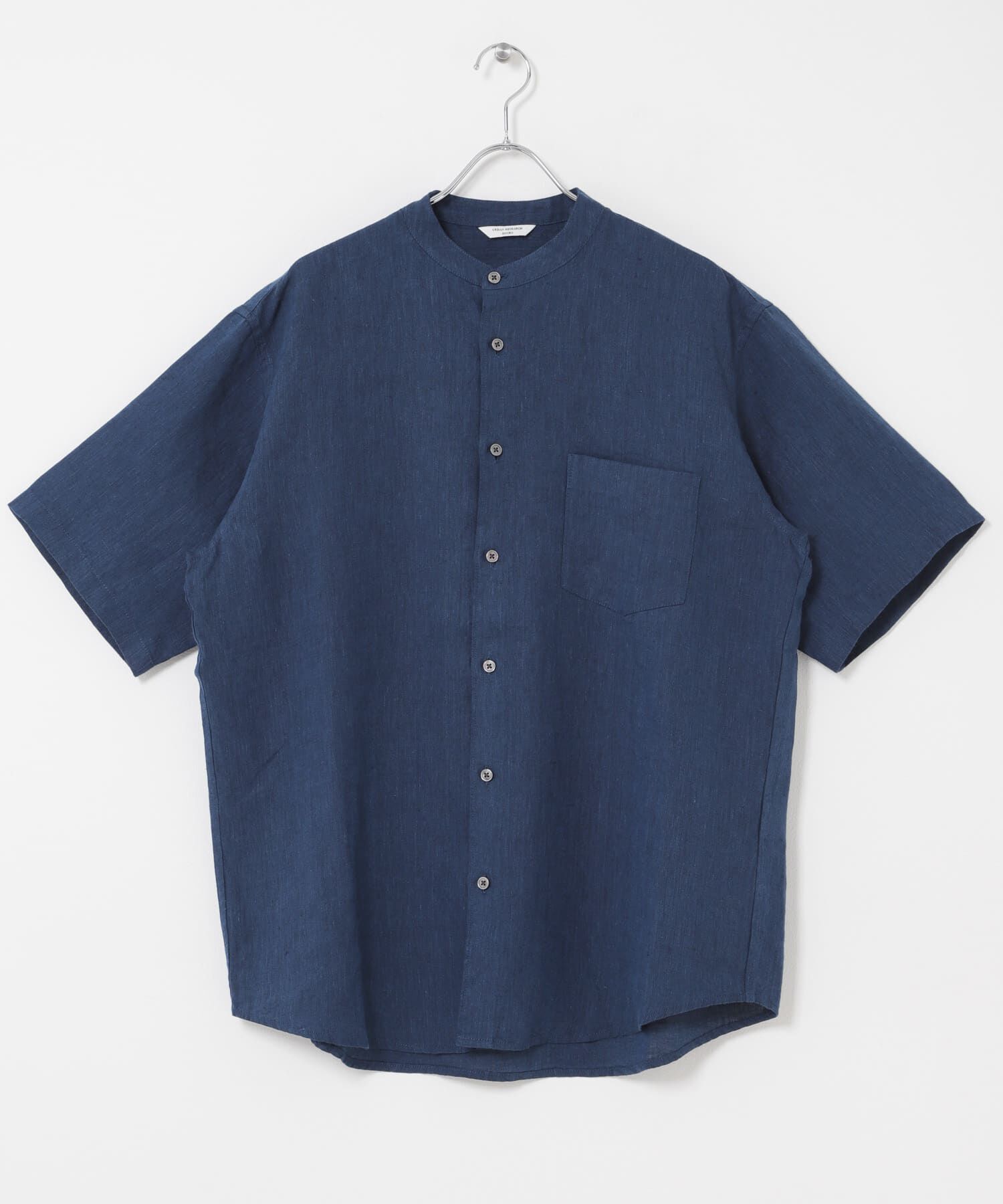 URBAN RESEARCH DOORS「シルケットリネン バンドカラーショートスリーブシャツ」|シャツ・ブラウス|