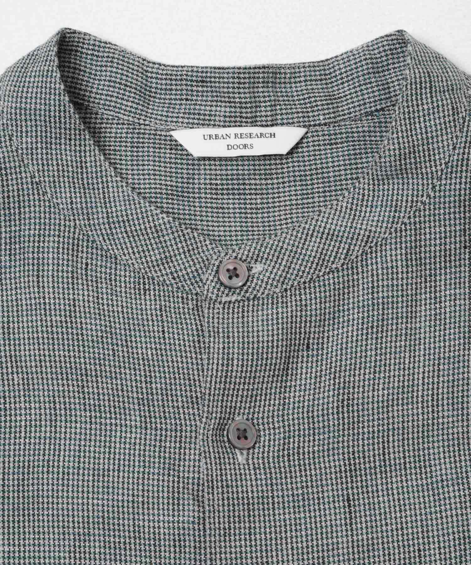 URBAN RESEARCH DOORS「シルケットリネン バンドカラーショートスリーブシャツ」|シャツ・ブラウス|